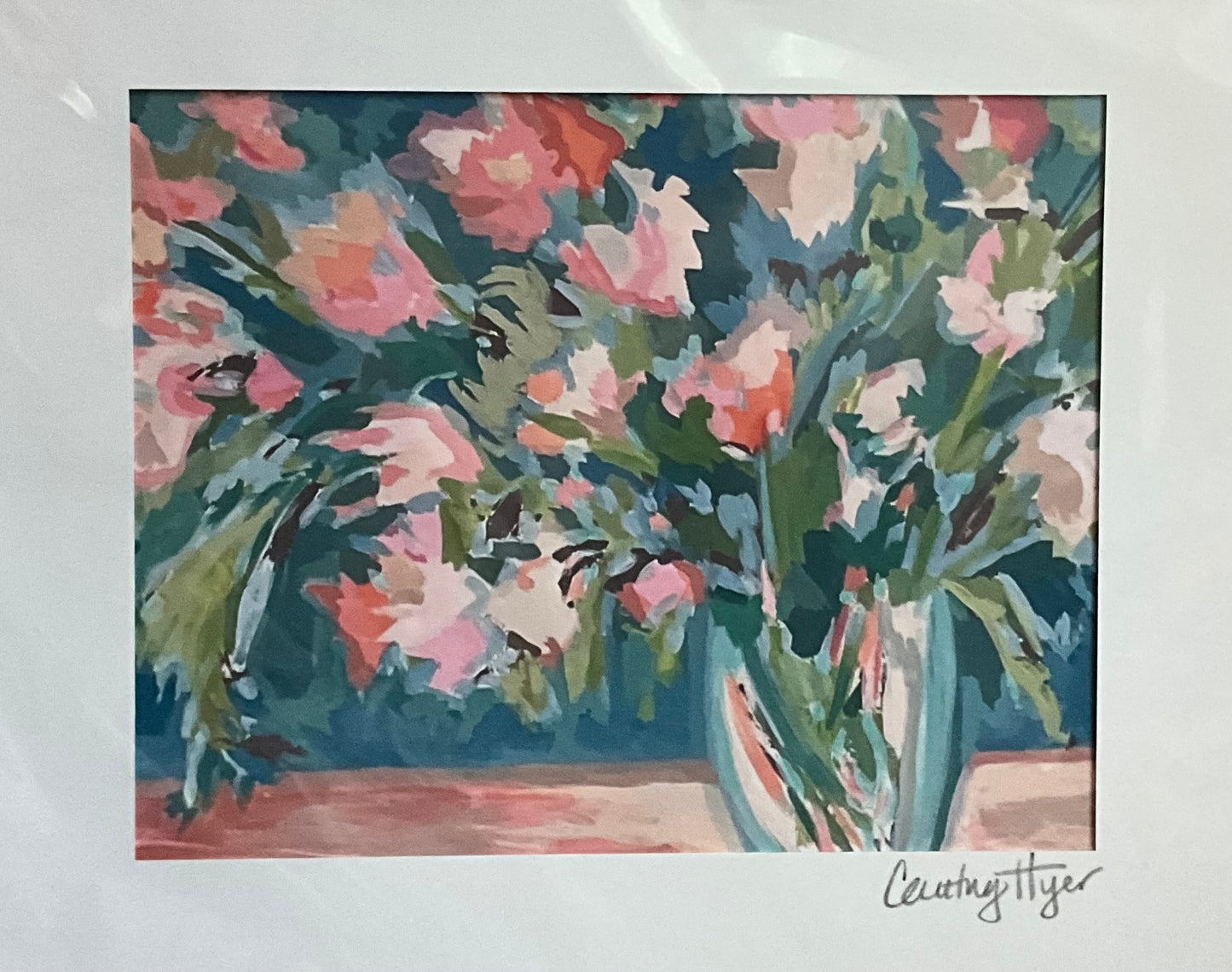 Pink and Blue, Matted 8x10 Print, 11x14